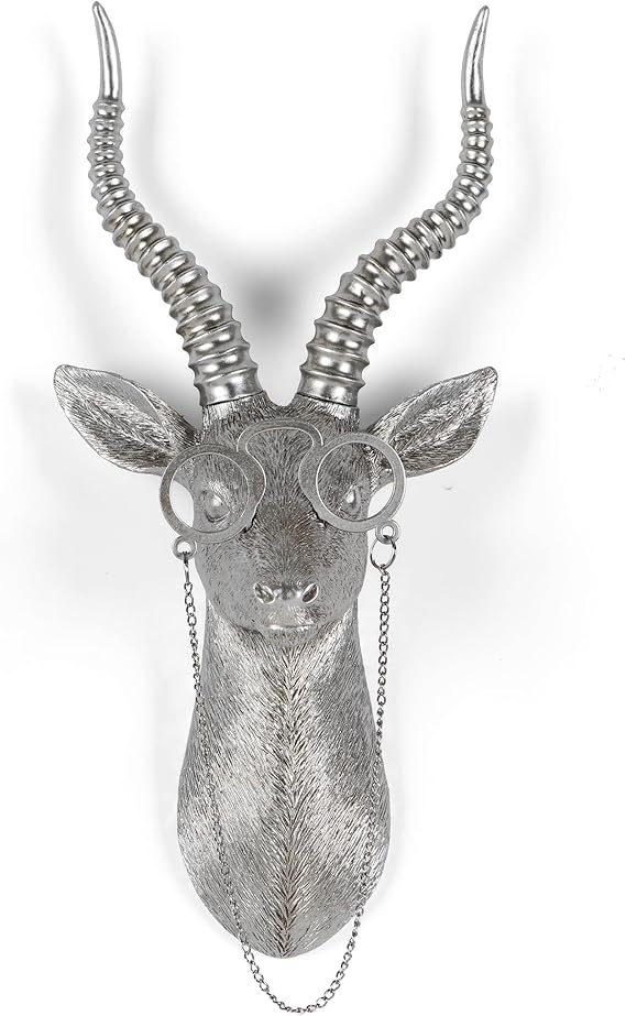 Silver Animal Head Wall Decor Set - 5 Pack