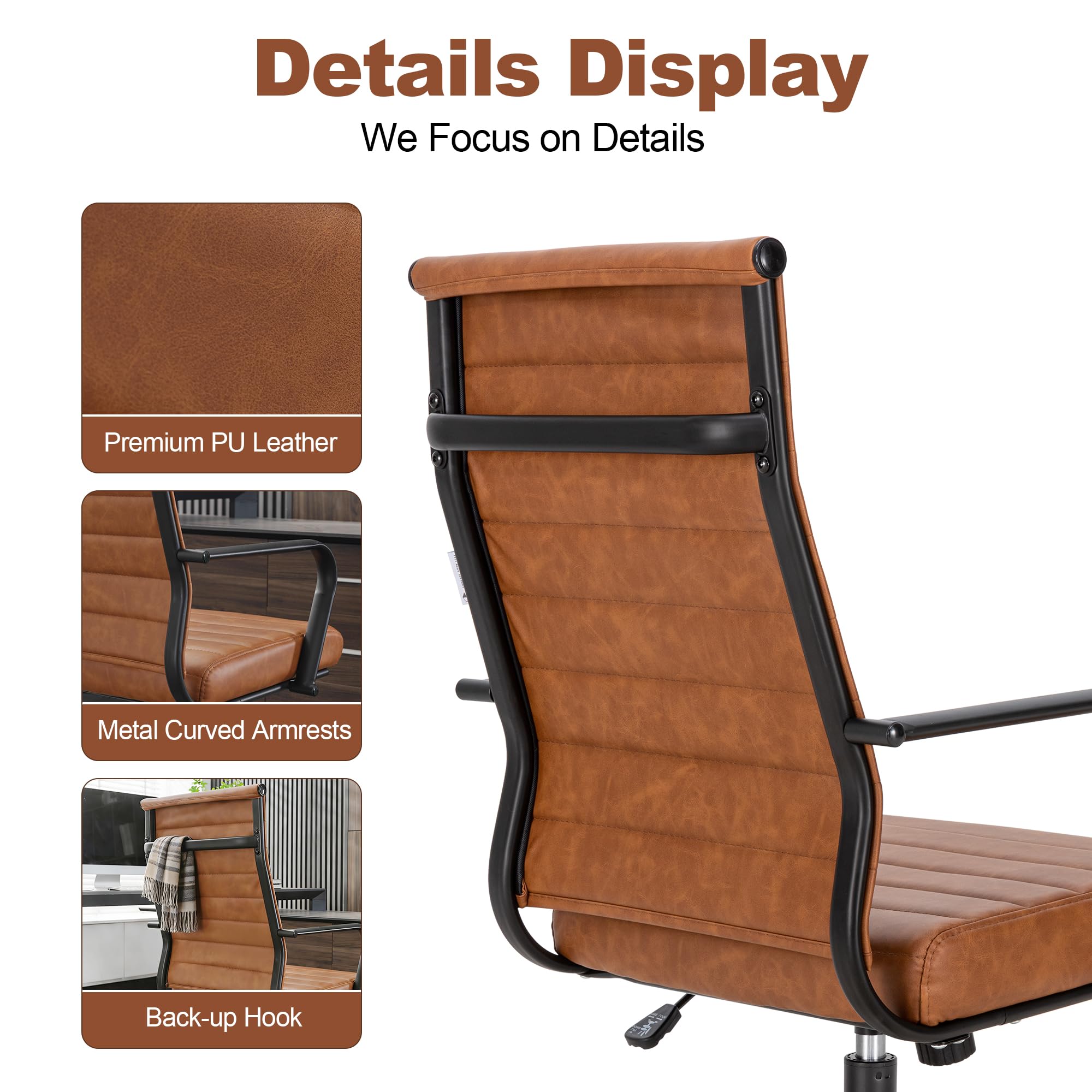 Ergonomic Executive Office Chair with Adjustable Height