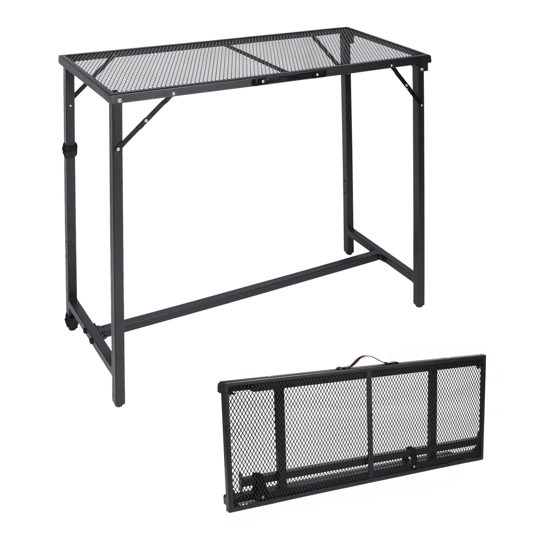 39 Inch Folding Outdoor Bar Table with Waterproof Mesh Top