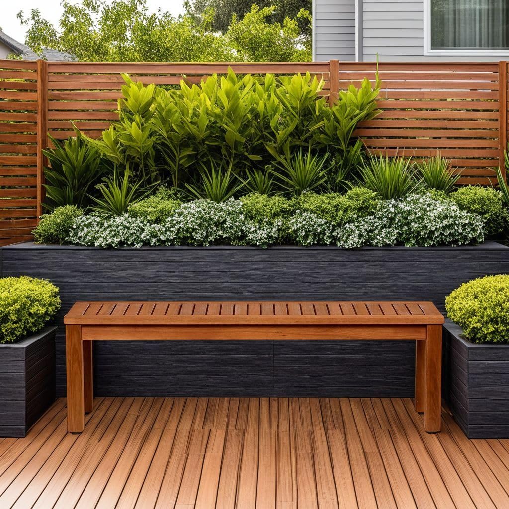 Eucalyptus Wood Backless Outdoor Bench