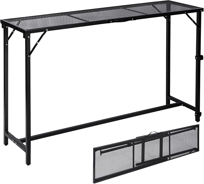 39 Inch Folding Outdoor Bar Table with Waterproof Mesh Top