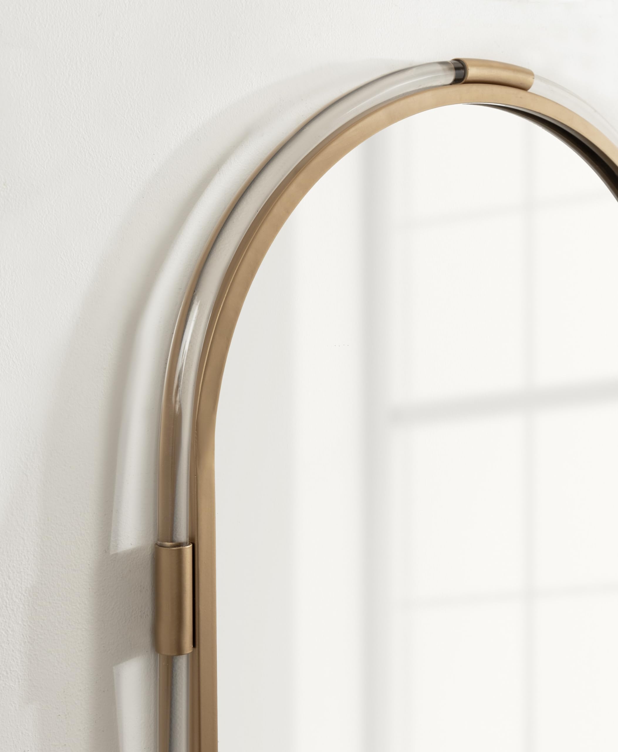 Acrylic Arch Mirror with Metal Detailing