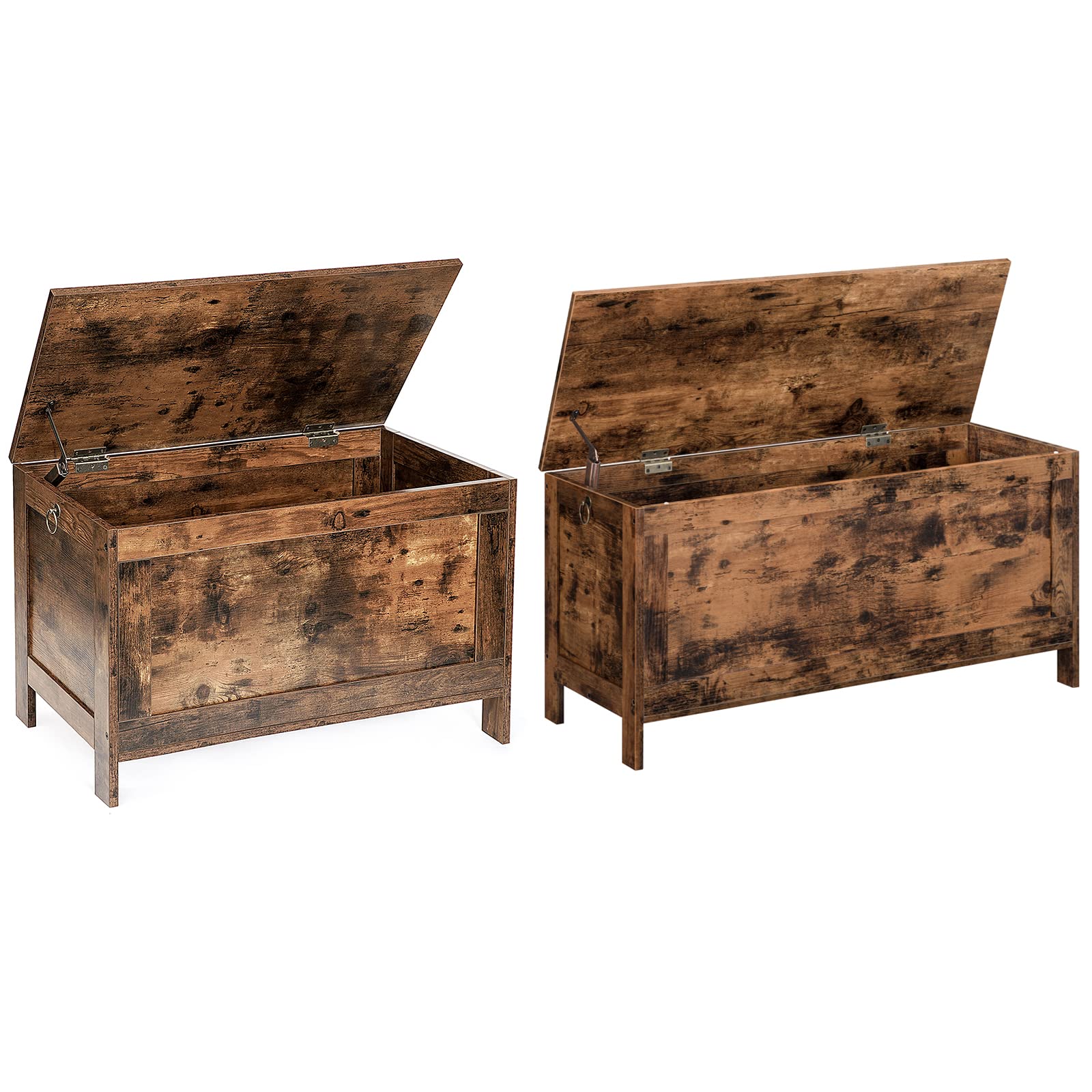 Wooden Storage Chest with Safety Hinge