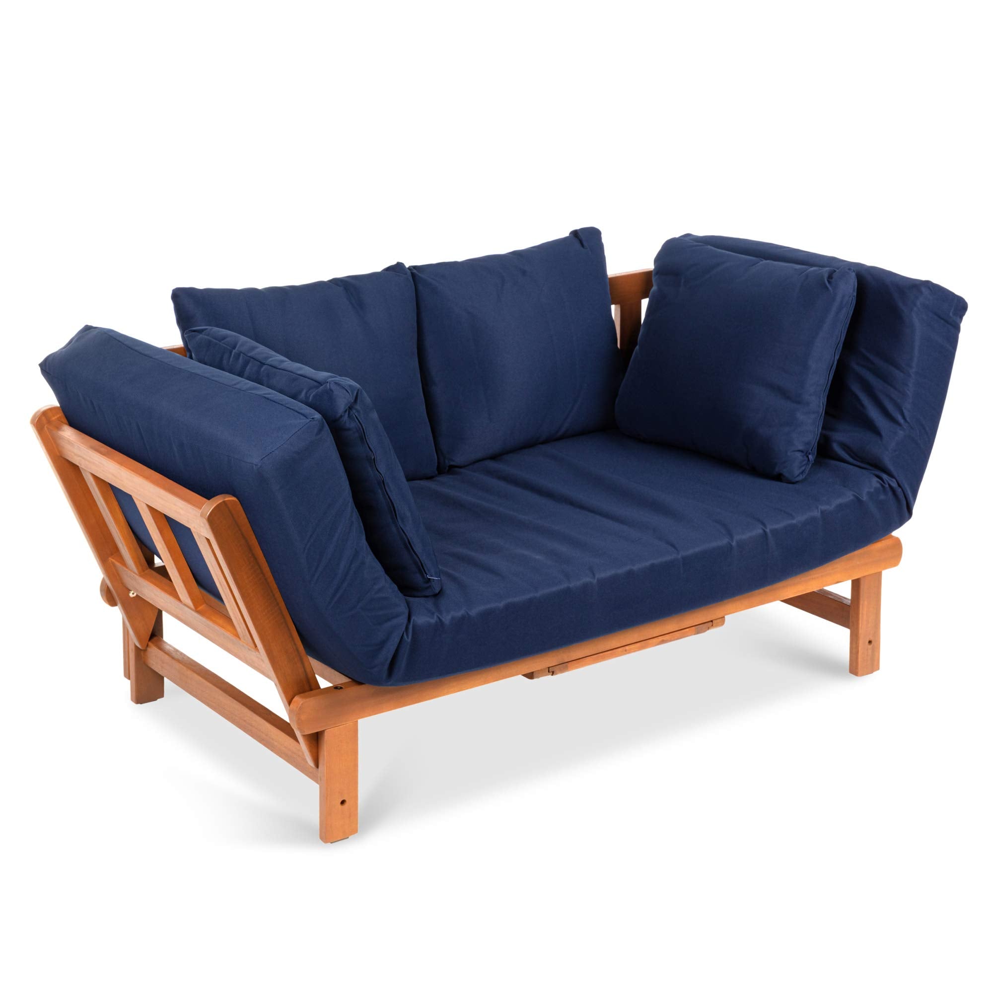 Outdoor Convertible Acacia Wood Futon Sofa