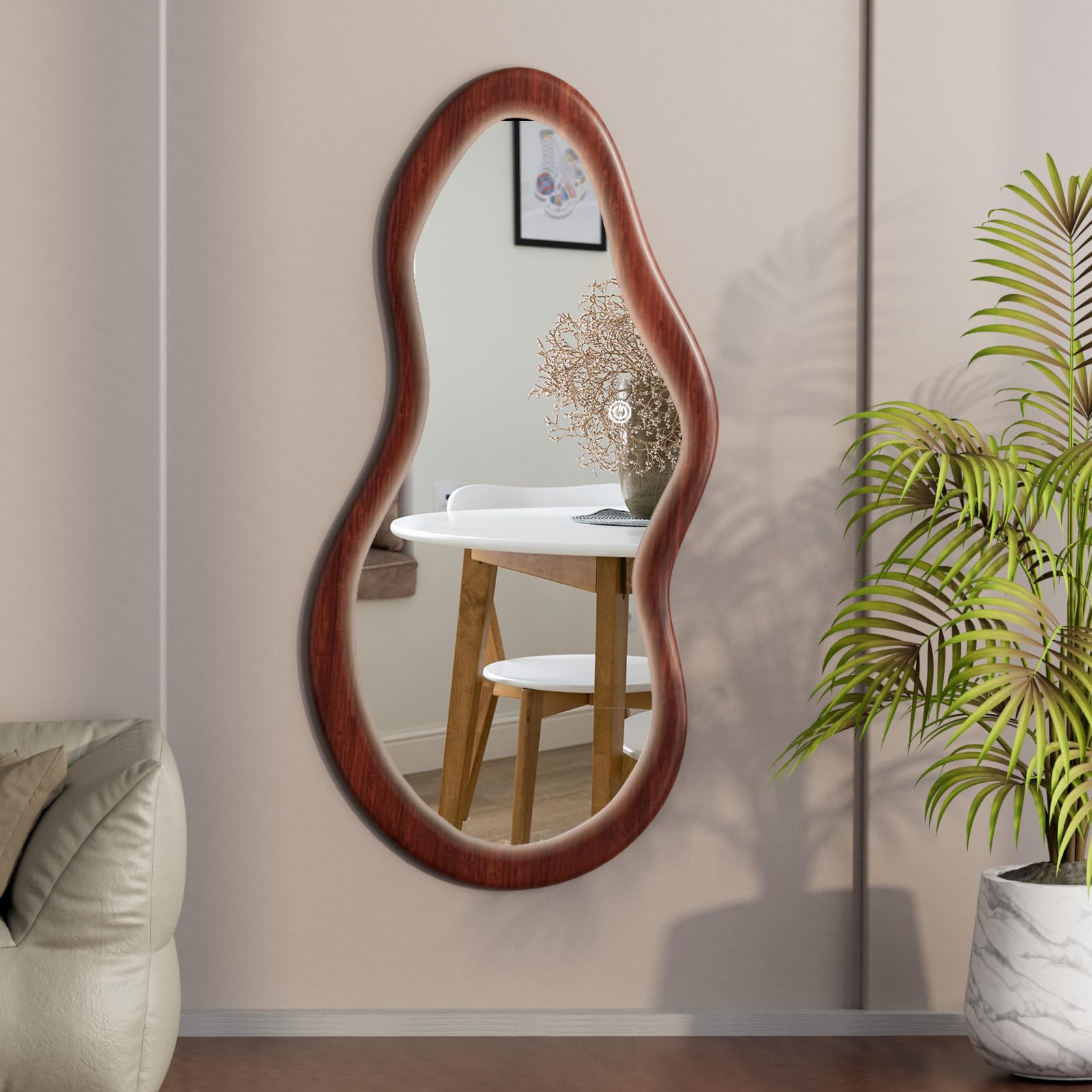48" LED Wooden Full Length Mirror