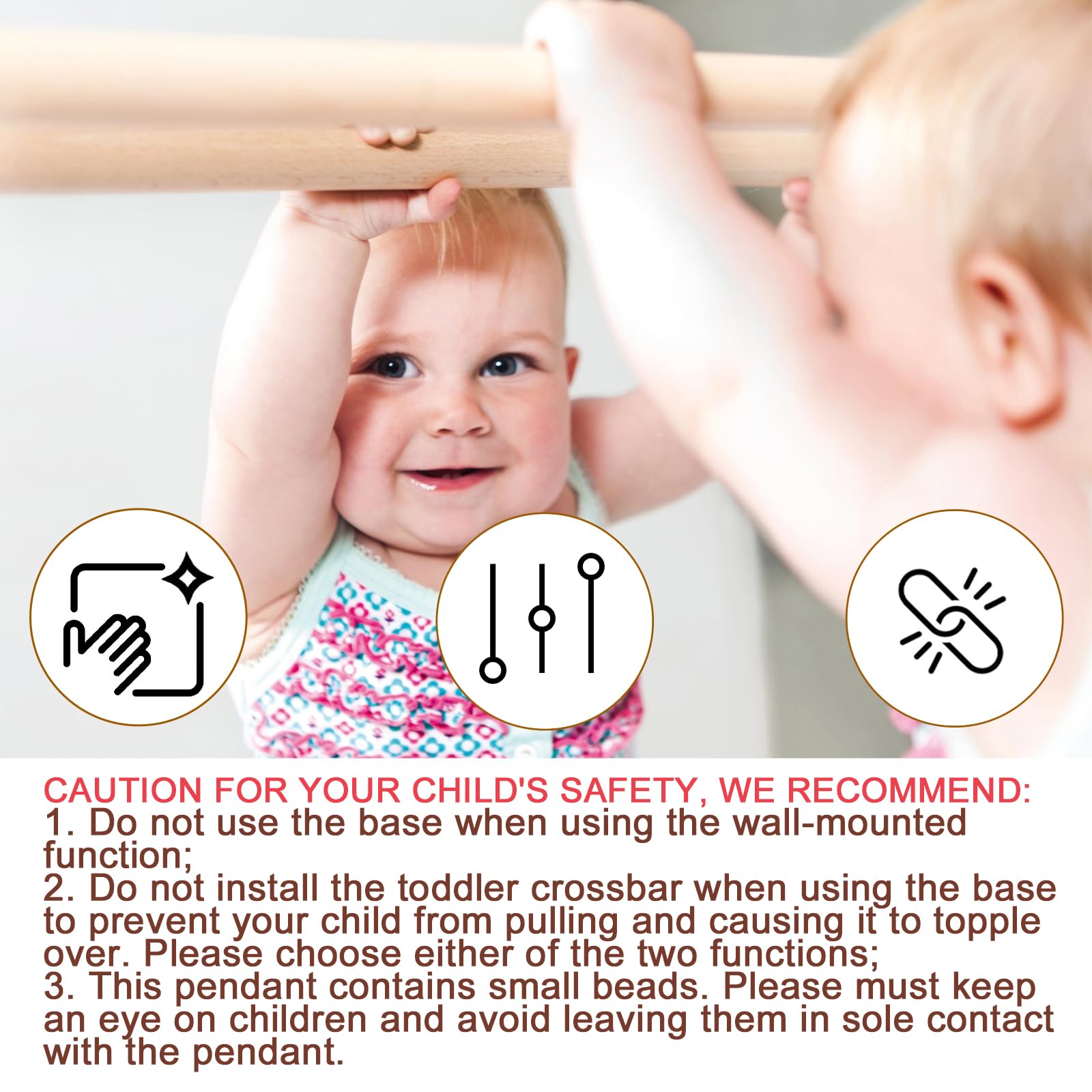 Montessori Toddler Coordination Mirror with Pull-Up Bar