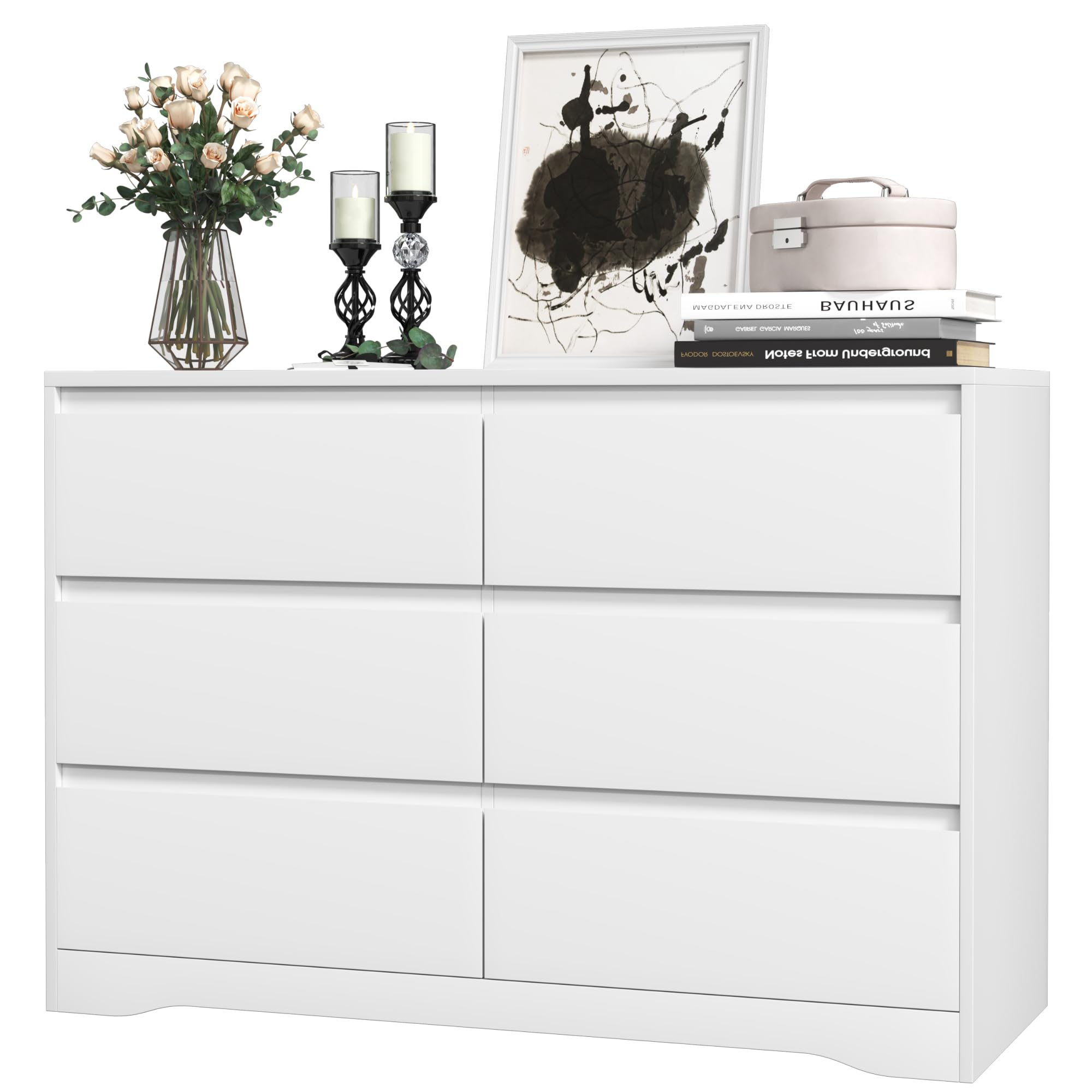 Modern 6 Drawer Dresser with Deep Storage