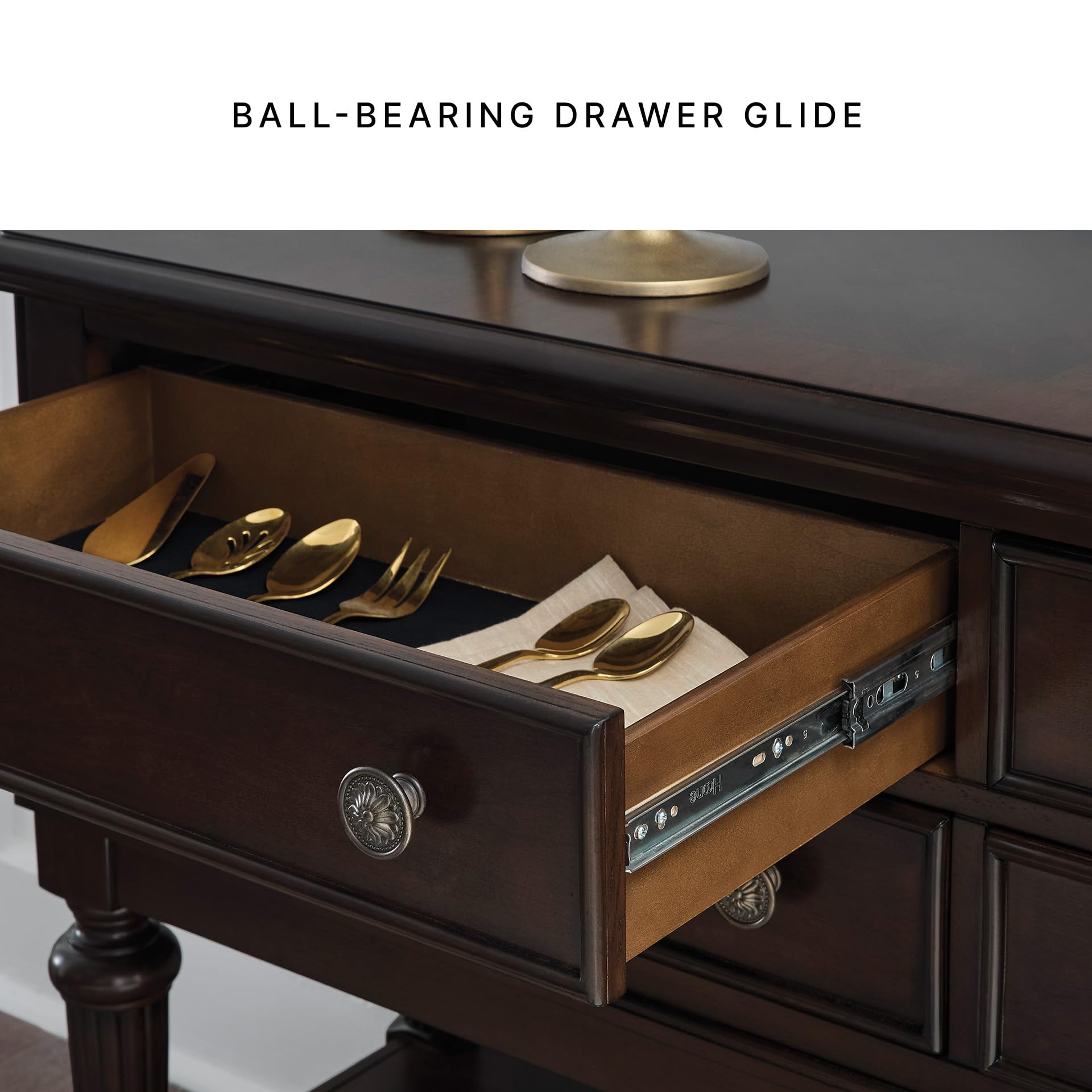 Lavinton 4-Drawer Dining Server with Open Shelf