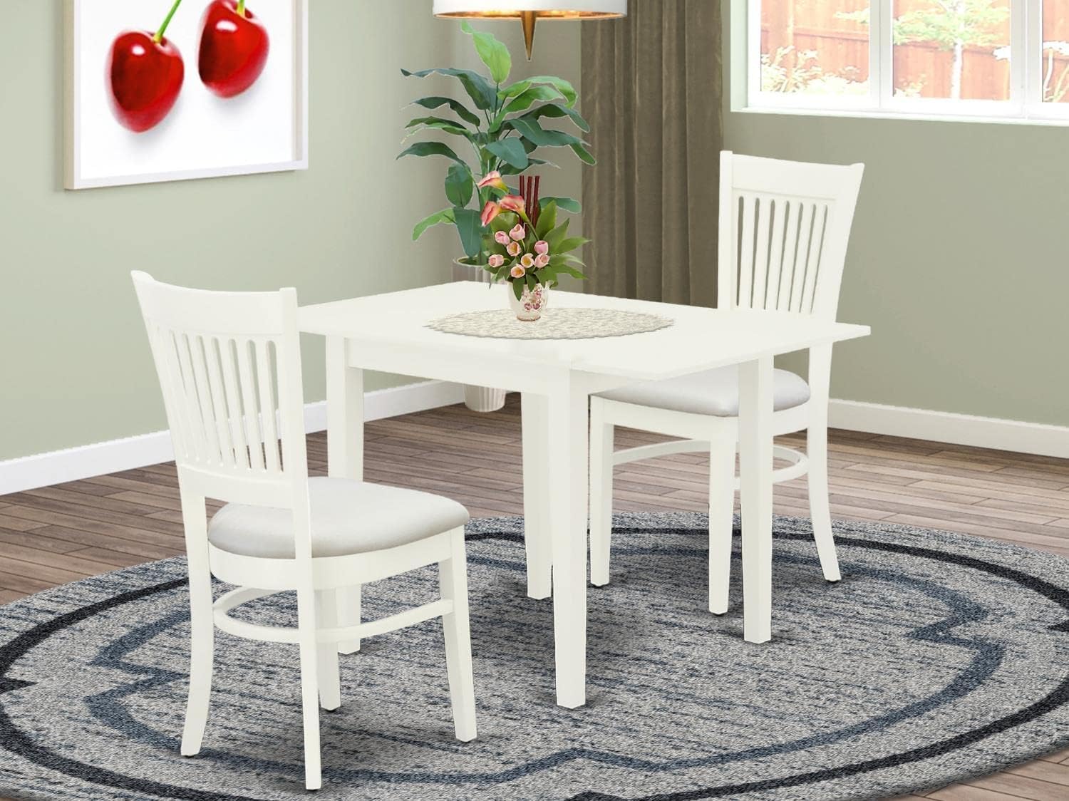 3-Piece Rectangular Dining Table Set with Drop Leaf
