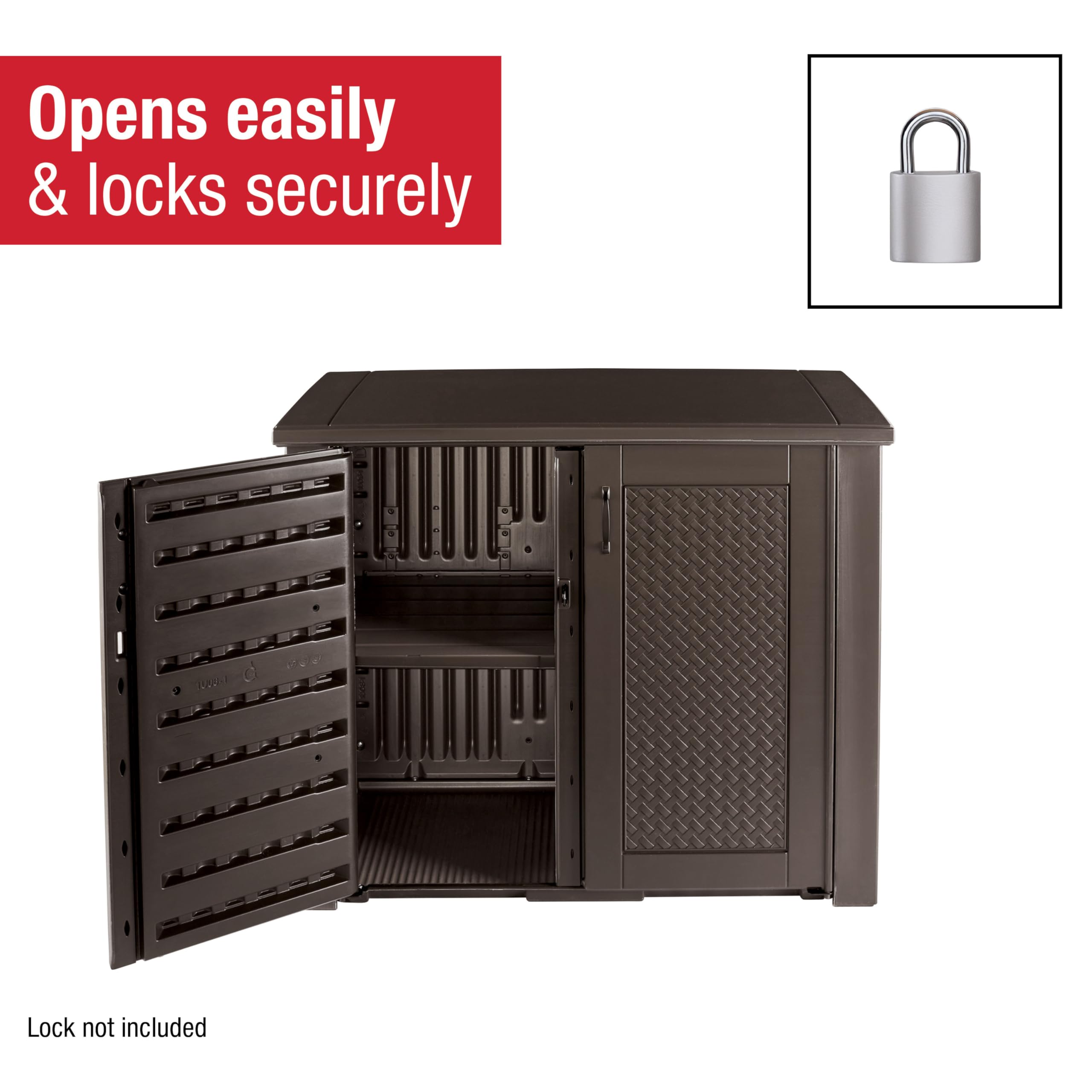 Decorative Outdoor Storage Cabinet 123 Gallon Weather Resistant