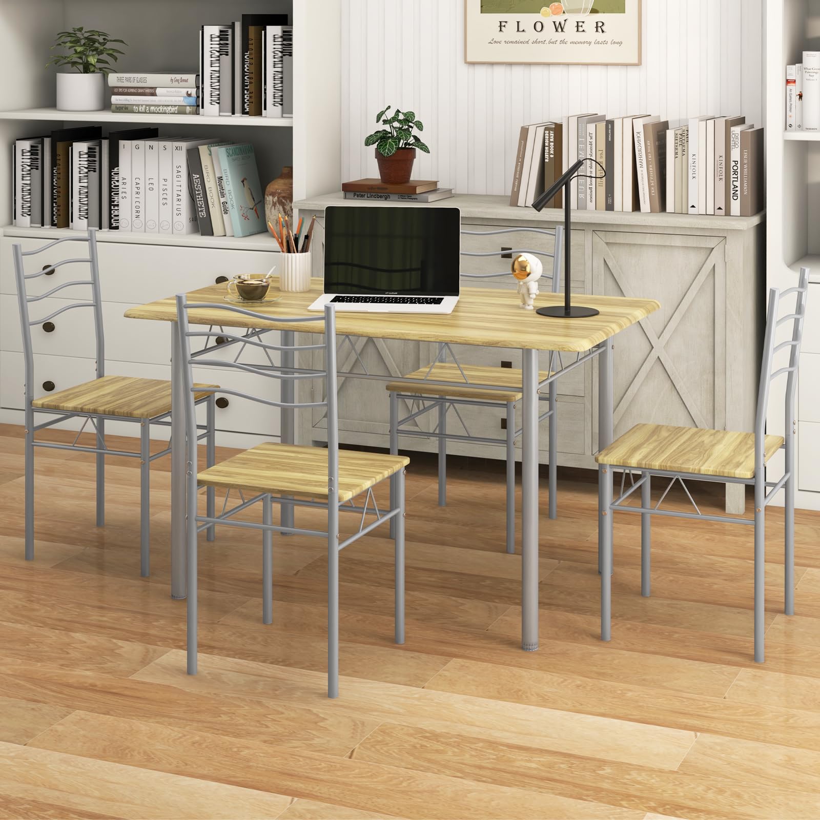 5-Piece Dining Table Set with 4 Chairs