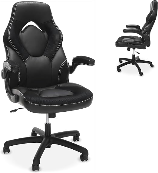 Ergonomic Gaming Chair with Lumbar Support and Flip-Up Arms