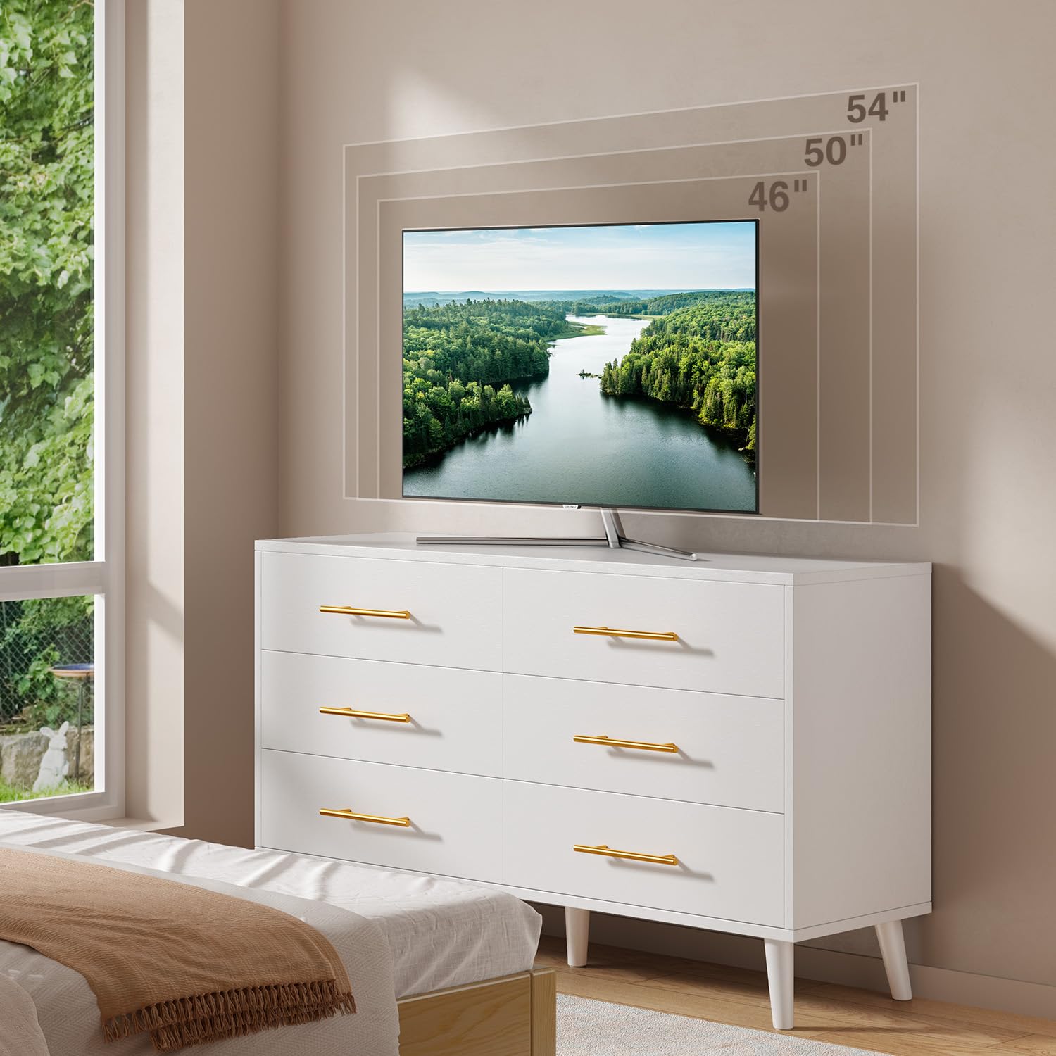 6 Drawer Dresser with Silent Gliding Slides