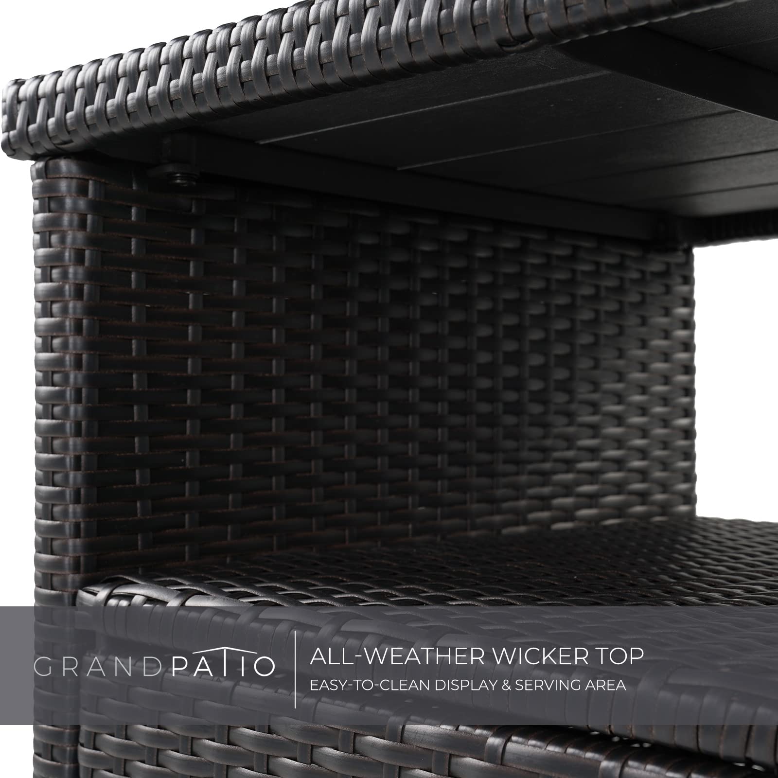Wicker Storage Cabinet Outdoor Waterproof Buffet