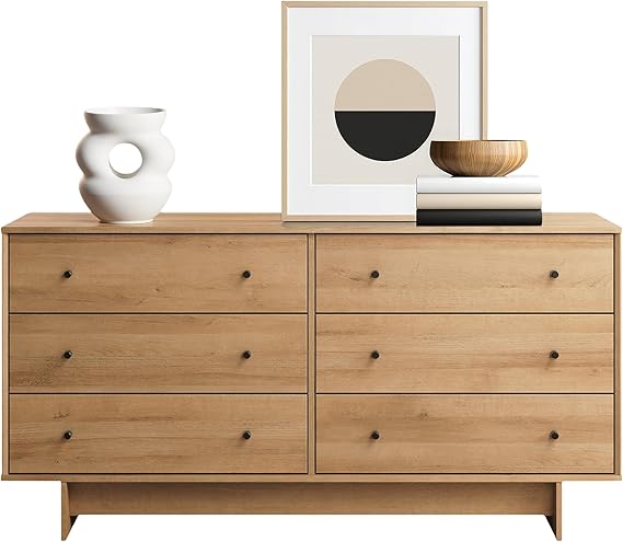 Finnley 6-Drawer Dresser in Natural Oak