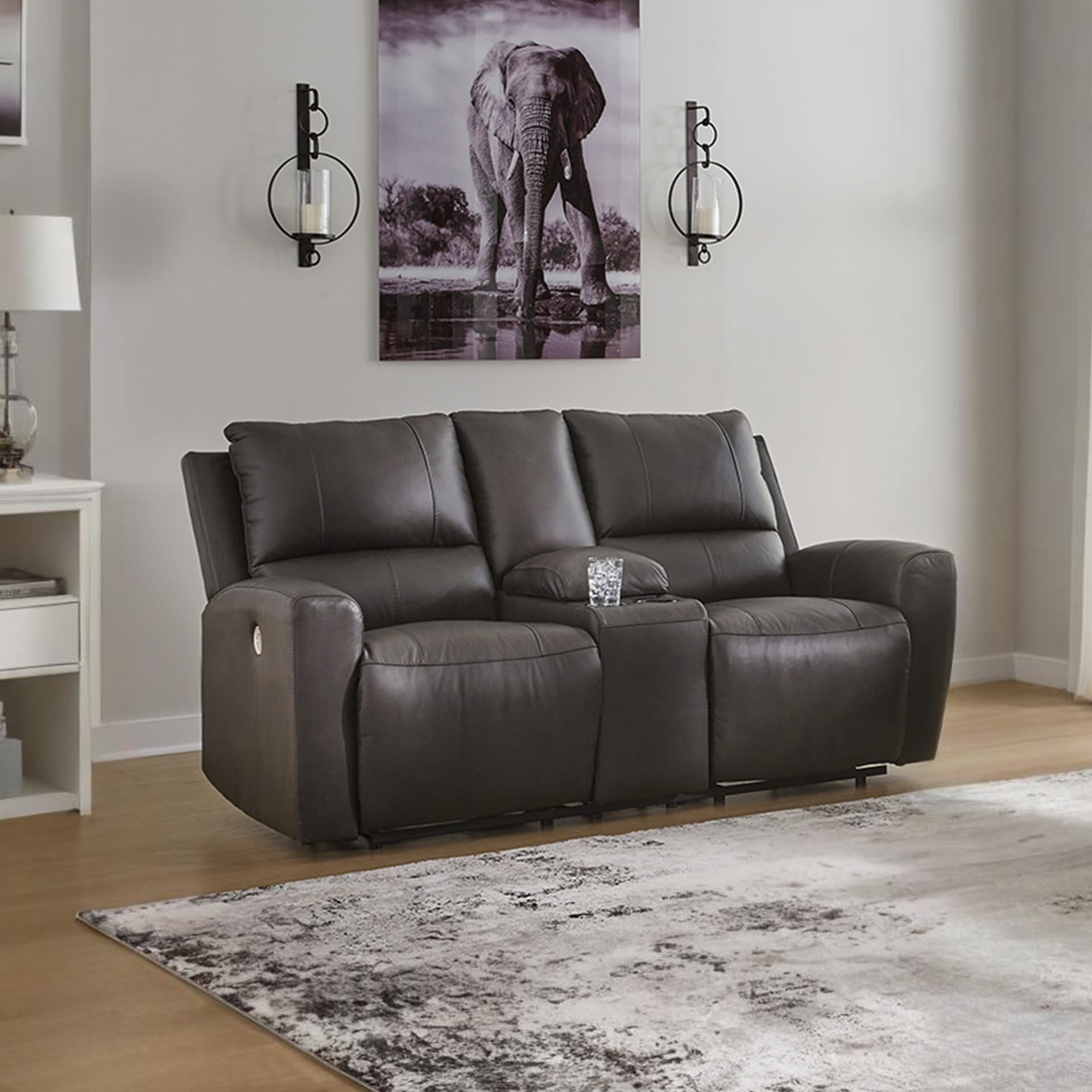 Power Reclining Loveseat with Console and USB Ports