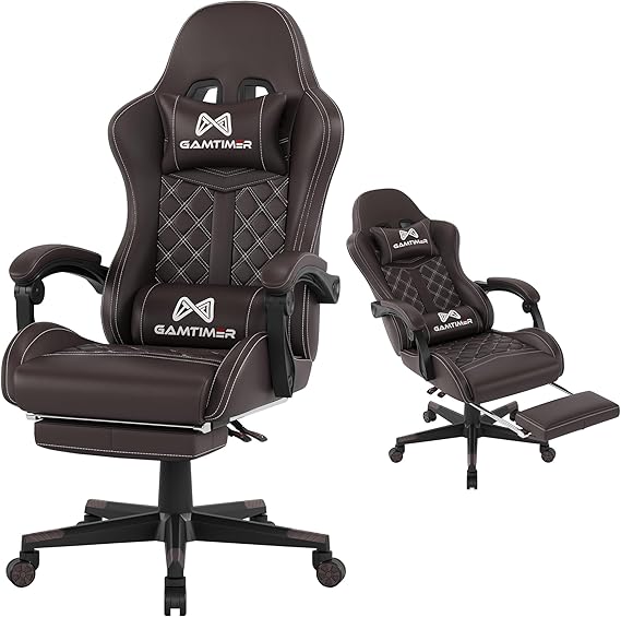 Ergonomic Gaming Chair with Footrest
