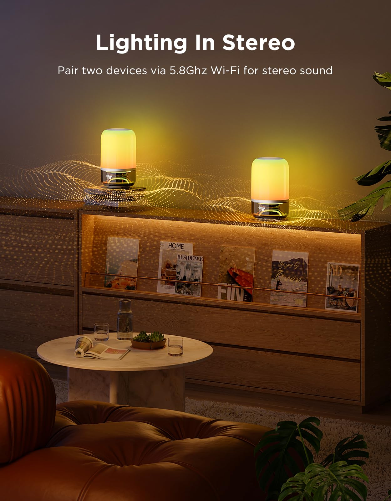 Smart Cordless Table Lamp with Speaker