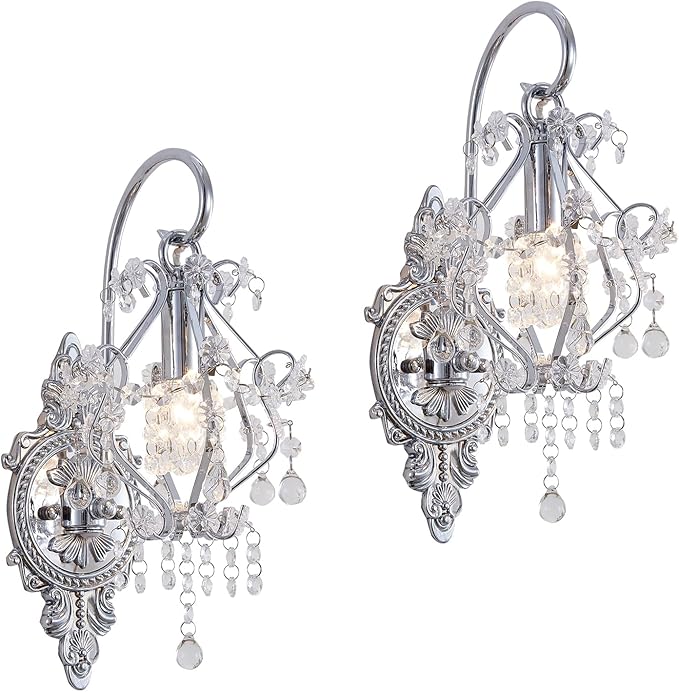 Gold Crystal Vintage Wall Sconces Set of 2