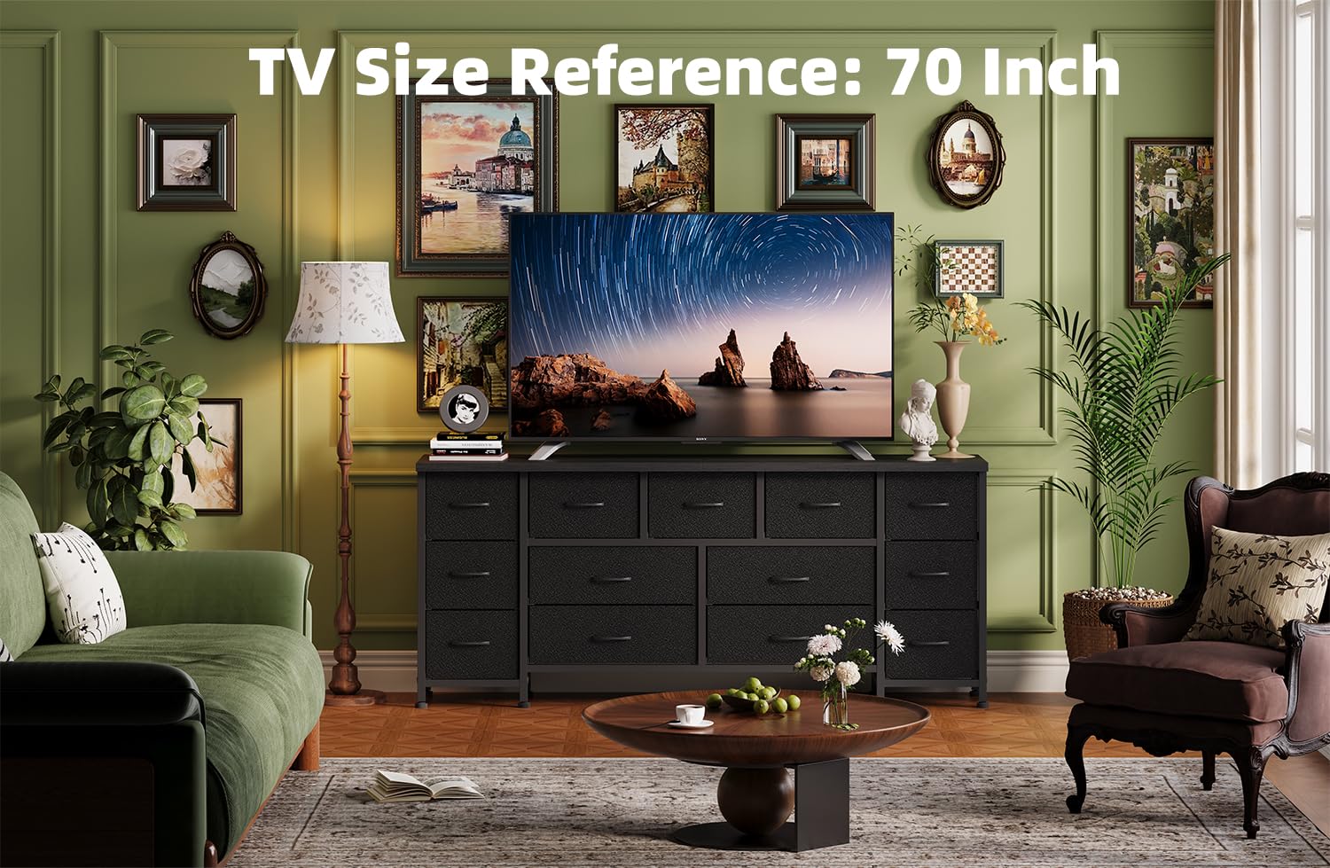 63 Inch Dresser with 13 Drawers