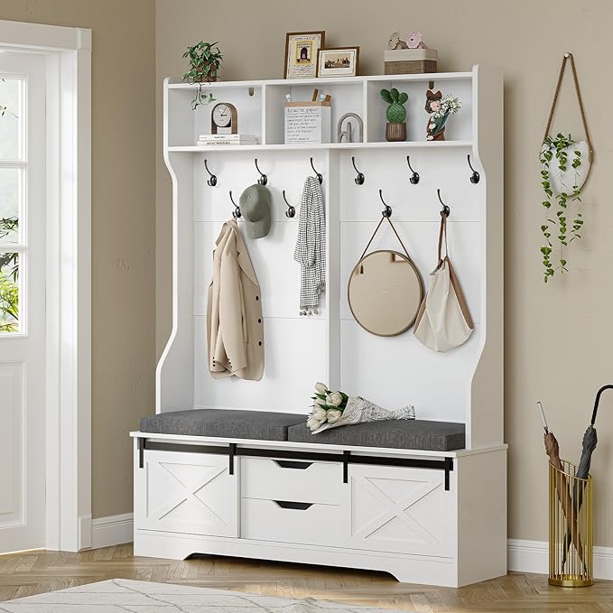 Hall Tree with Bench and Shoe Storage
