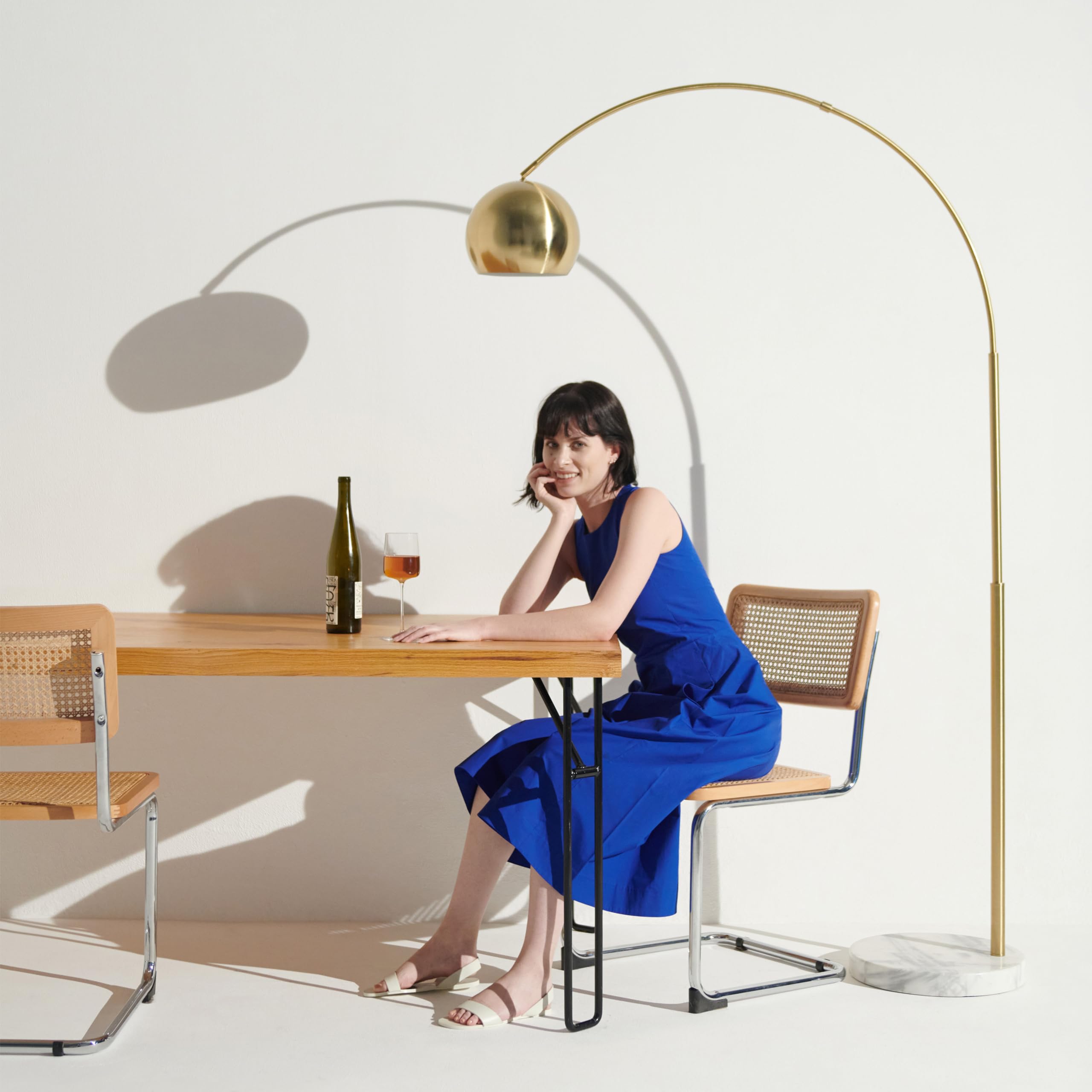 Arc Floor Lamp with Marble Base