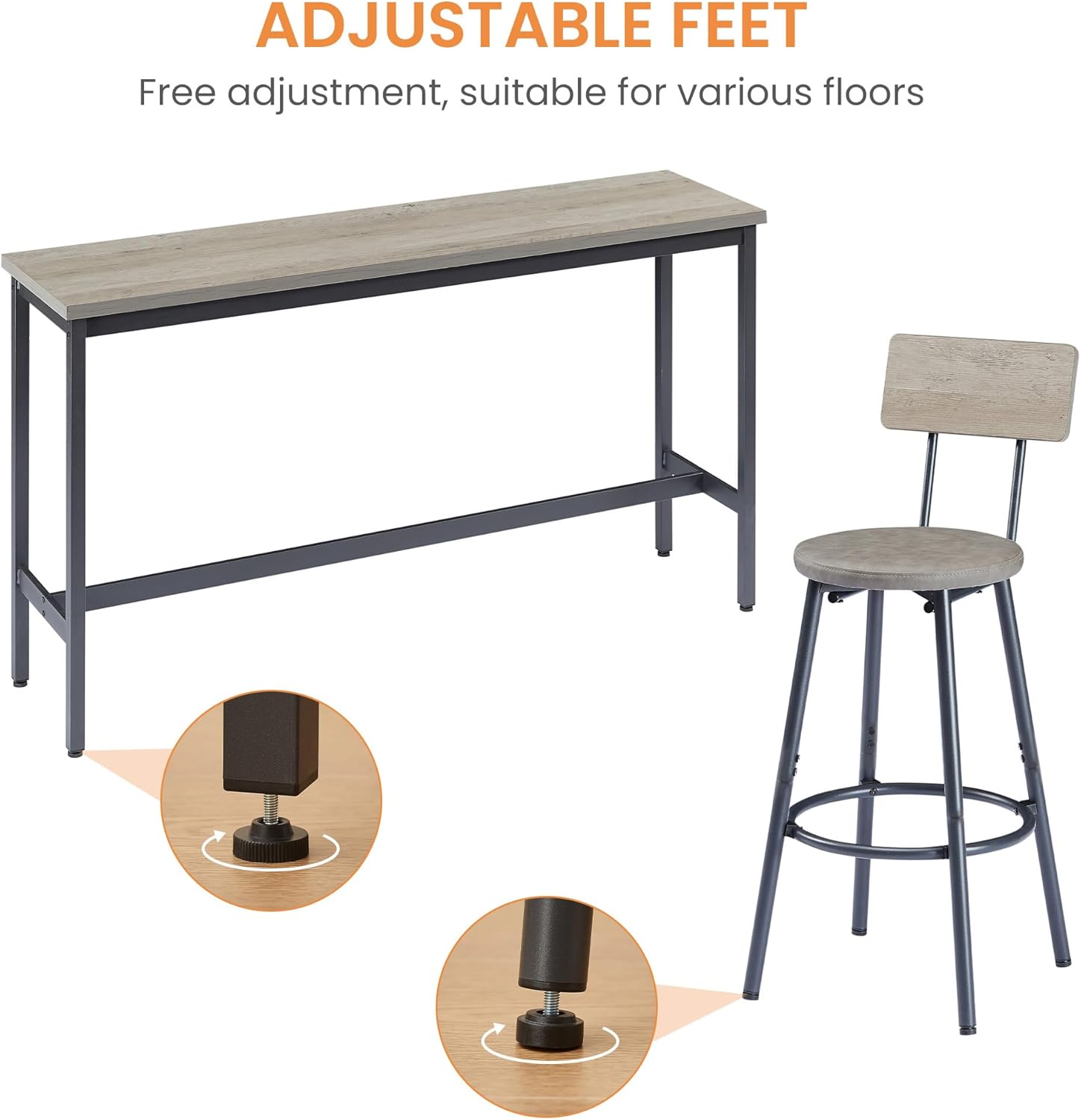 Outdoor Swivel Bar Stools Set of 2 with Waterproof Cushions