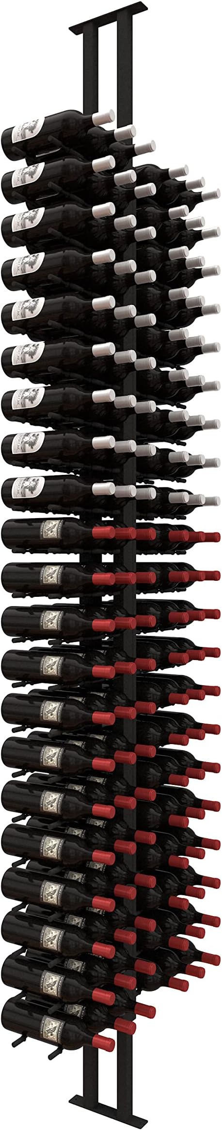 Floor-to-Ceiling Wine Rack - Double Deep Wall Mount - 42 Bottle Capacity