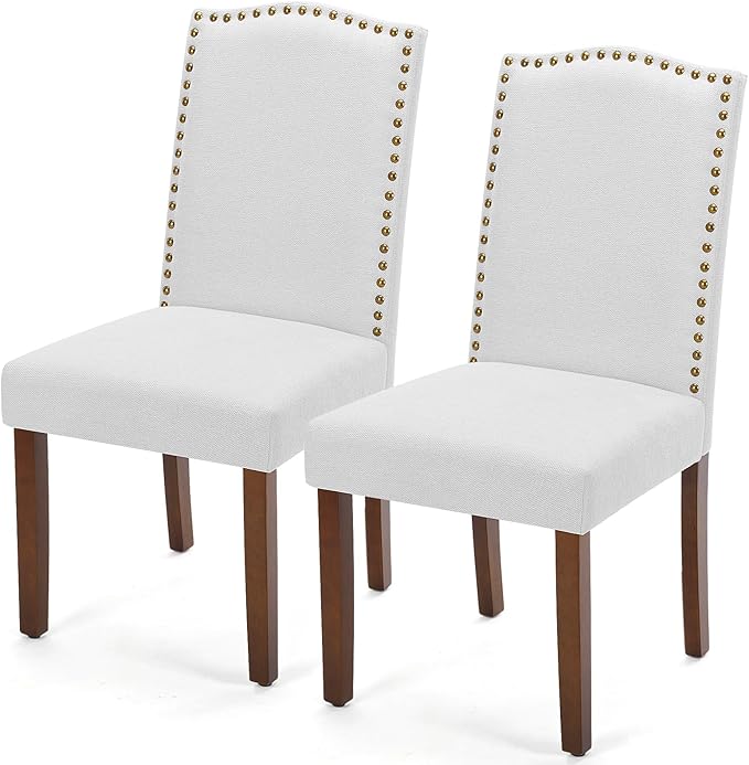 Dining Chairs Set of 6 with Padded Seat and Wooden Legs