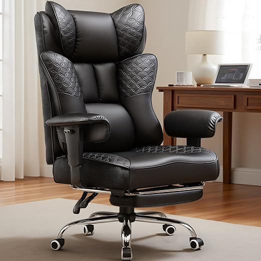Big and Tall Office Chair 400LBS Wide Ergonomic Gaming Chair with Footrest