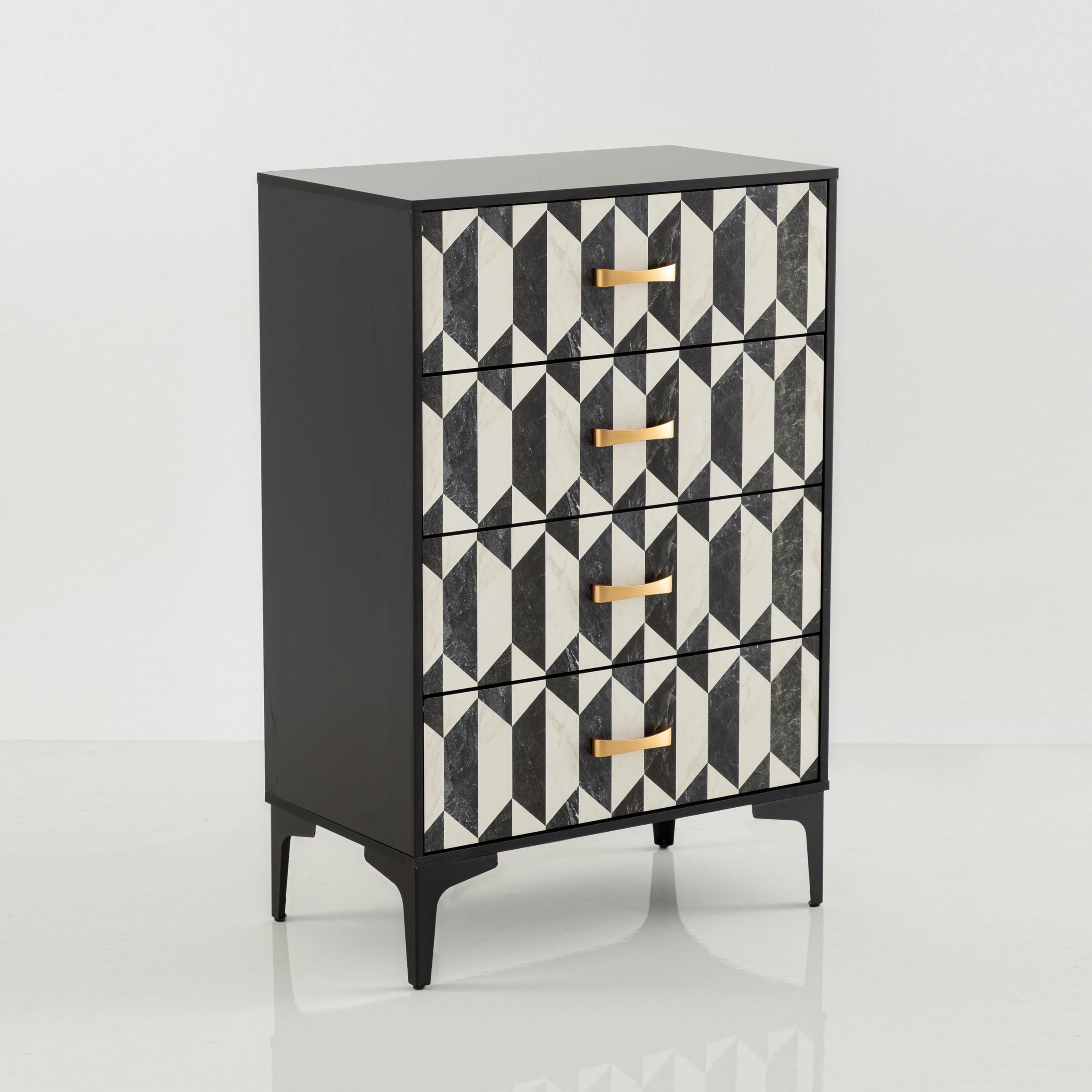 Faux Marble 4-Drawer Dresser