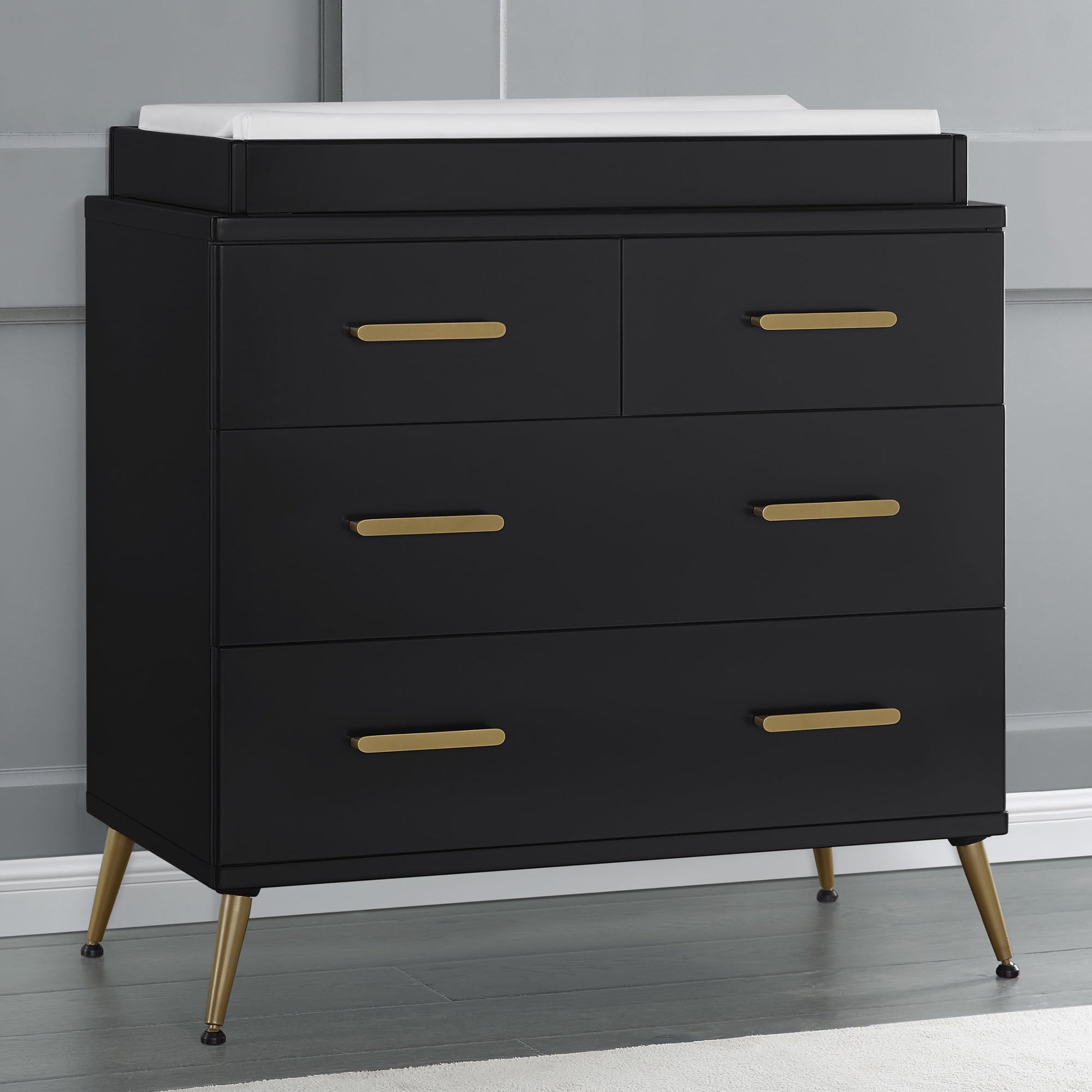 4 Drawer Dresser with Changing Top and Interlocking Drawers