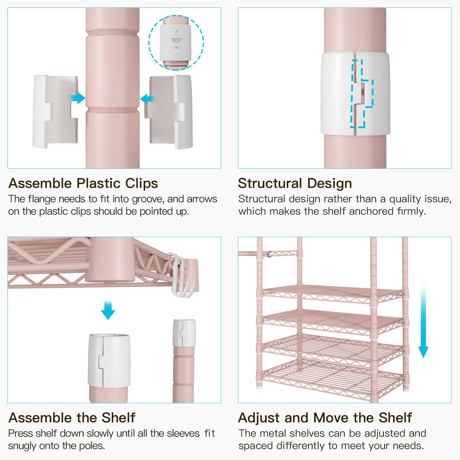 Freestanding Closet Organizer with Adjustable Rods