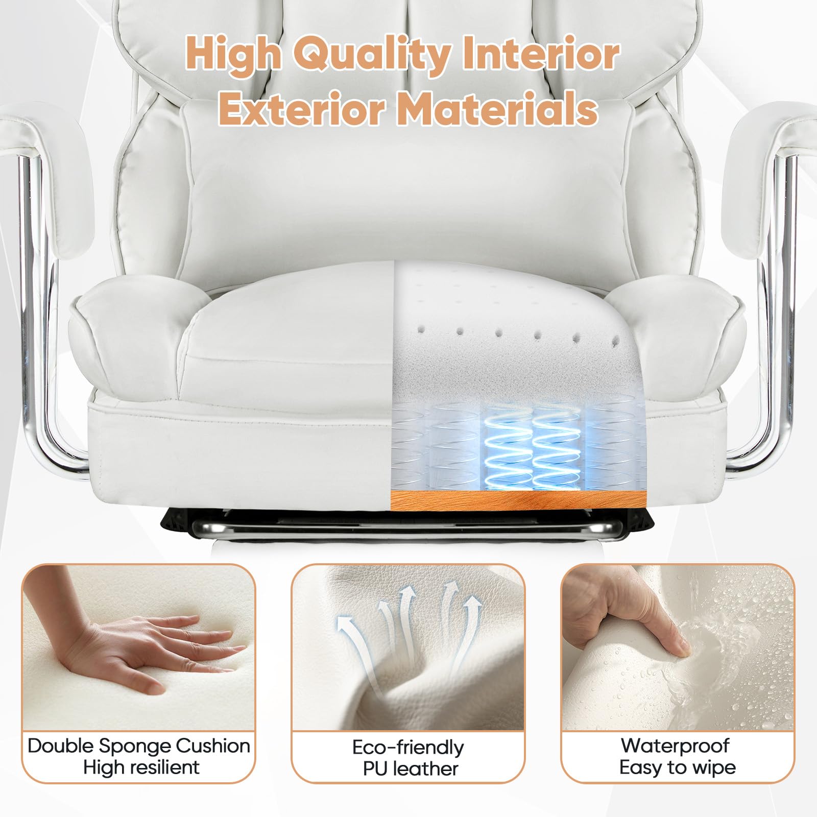 Ergonomic Executive Office Chair with Footrest