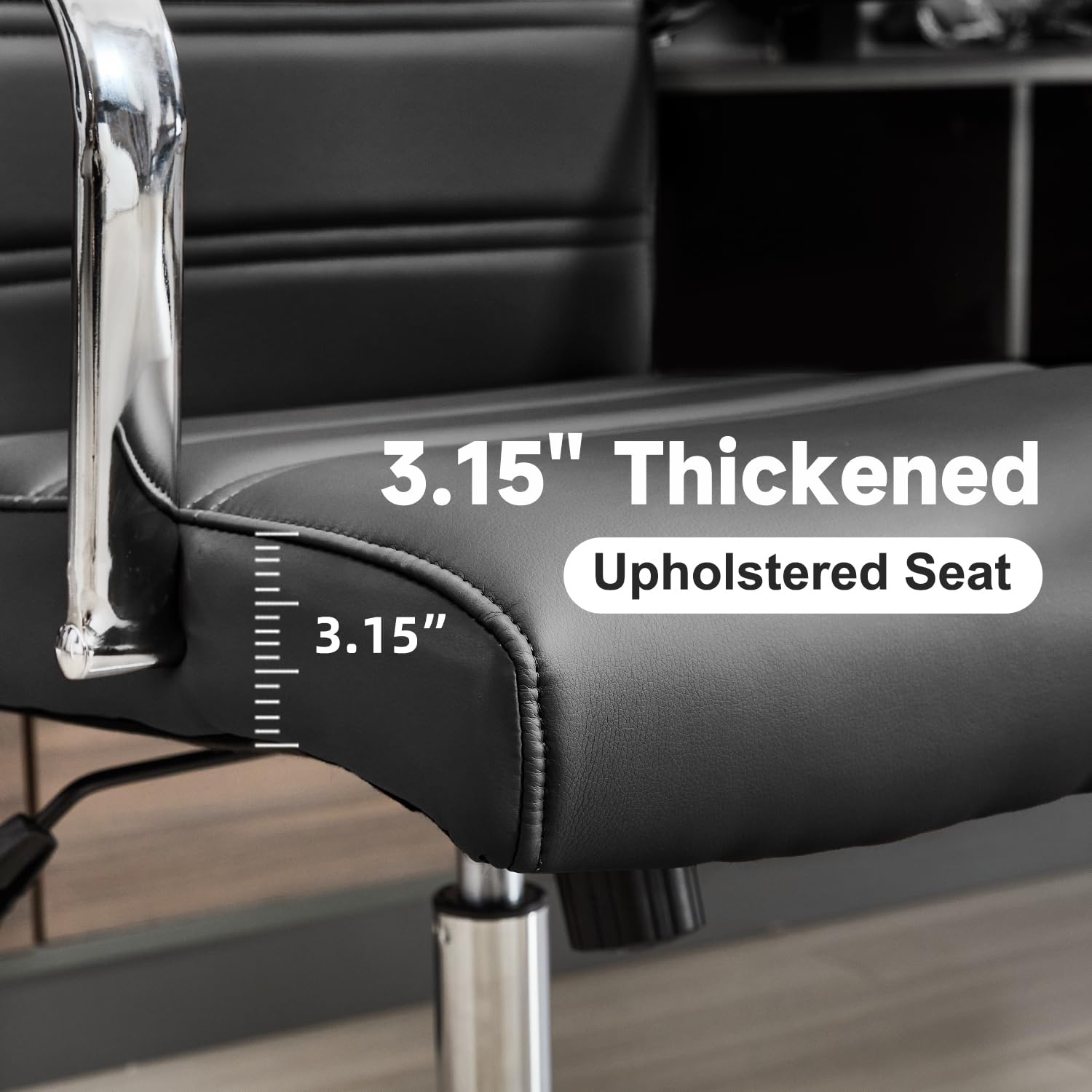 Executive Leather Office Chair with Wheels
