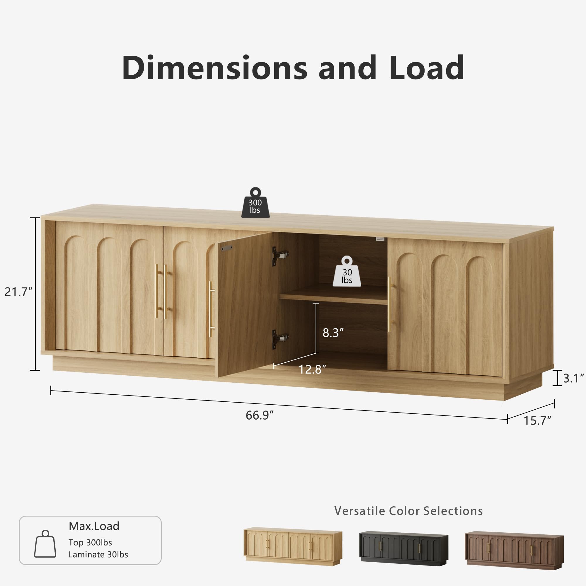 Mid Century Modern TV Stand with Arched Design
