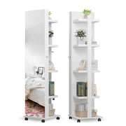 360° Rotating LED Jewelry Armoire with Full Length Mirror