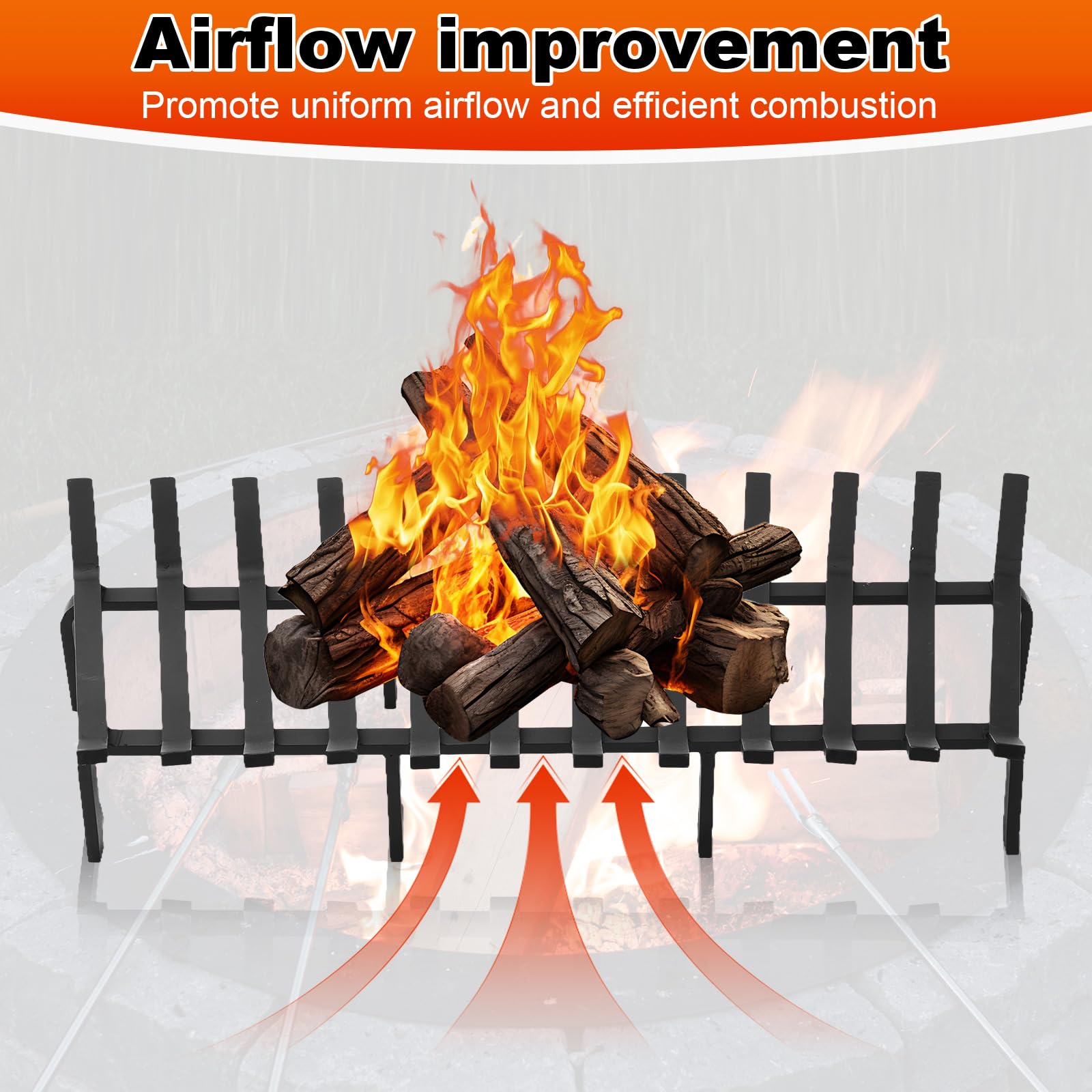 36 Inch Heavy Duty Fireplace Grate