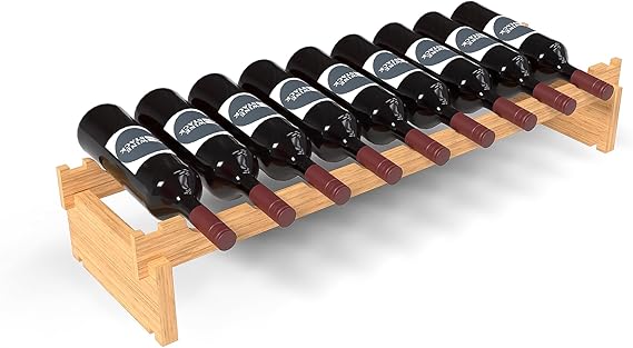72 Bottle Bamboo Stackable Freestanding Wine Rack