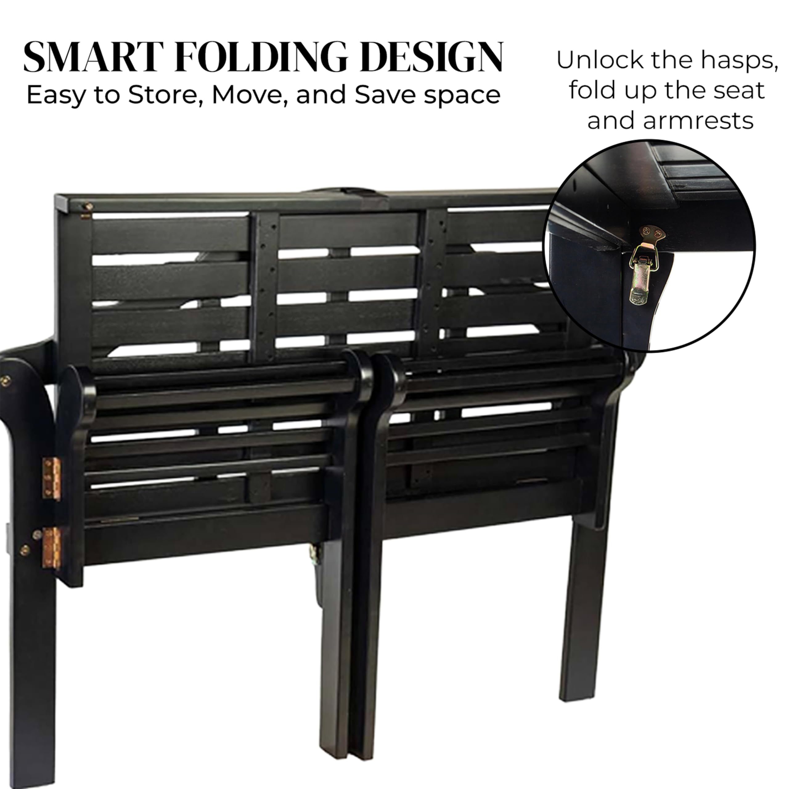 Eucalyptus Wood Foldable Garden Bench