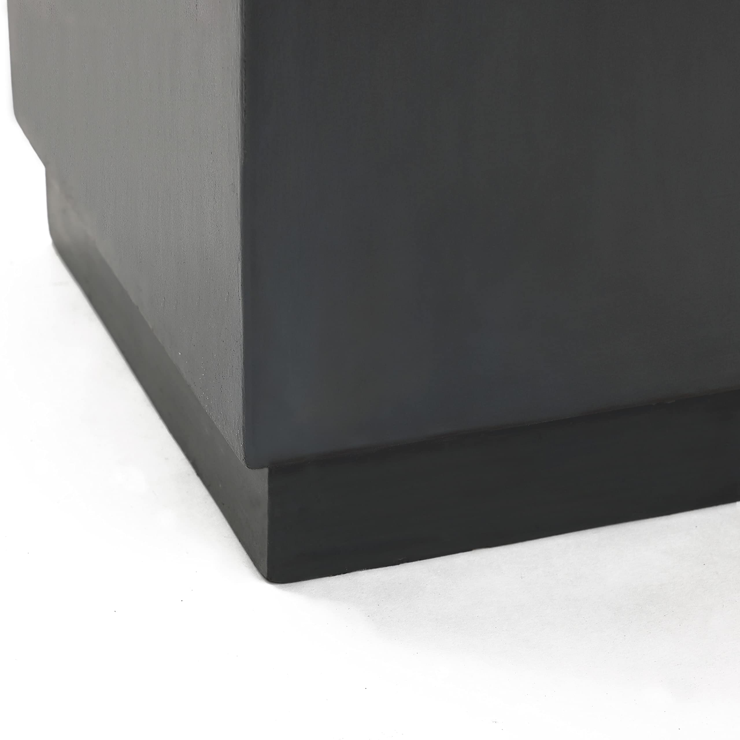 18" Minimalist Gray Square Outdoor Side Table