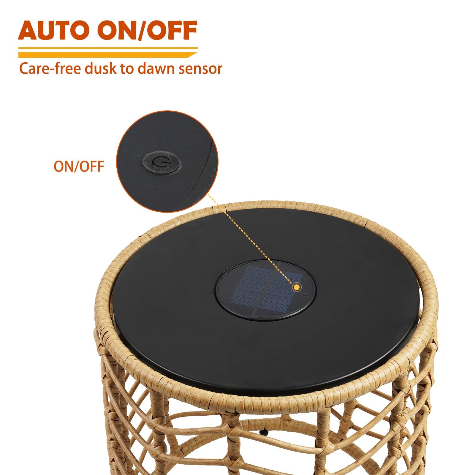 Boho Solar Nesting Tables with Built-in Lights