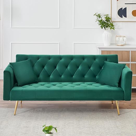 Velvet Sofa Bed Convertible Sleeper Couch