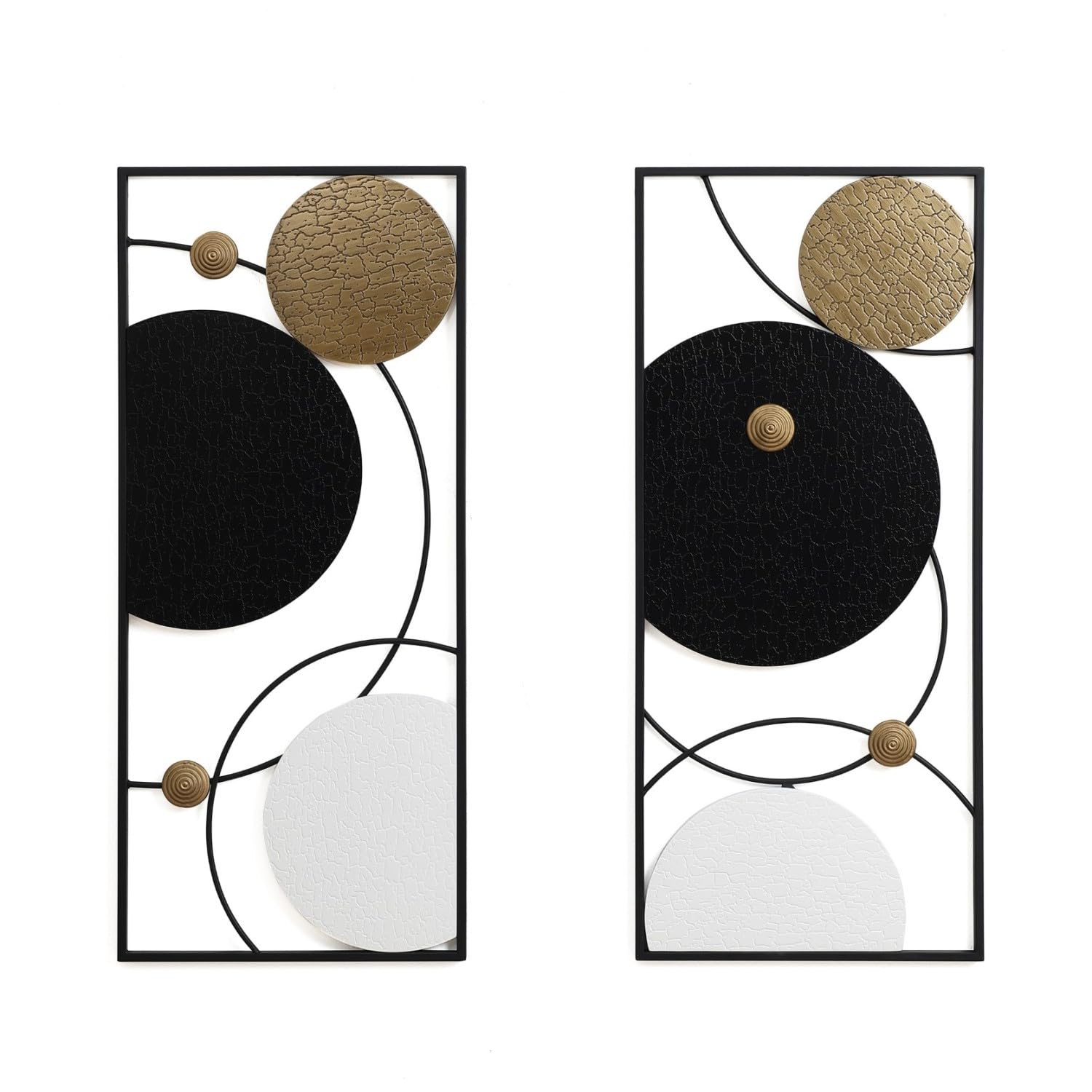 Metal Wall Art Set of 2 Abstract Panels 36 Inch