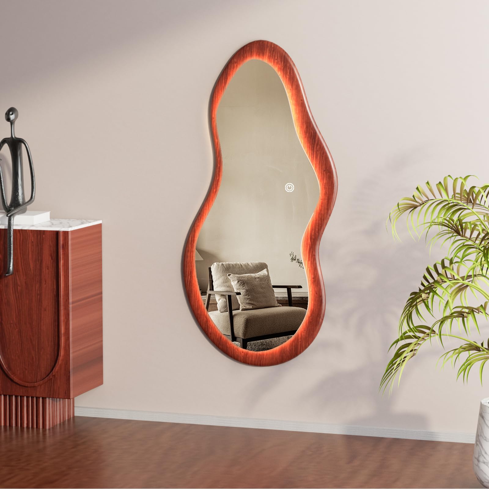 48" LED Wooden Full Length Mirror