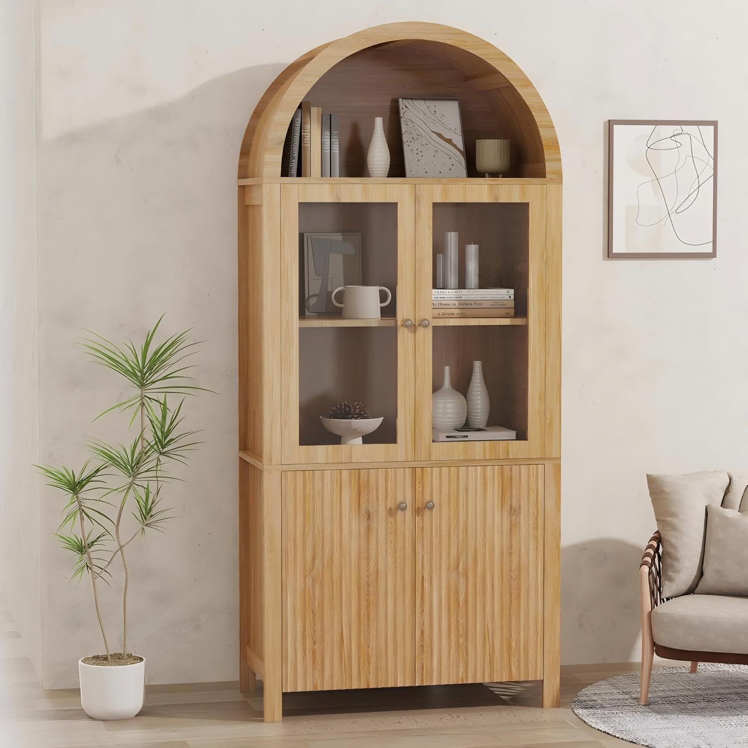 71" Arched Cabinet with Adjustable Shelves