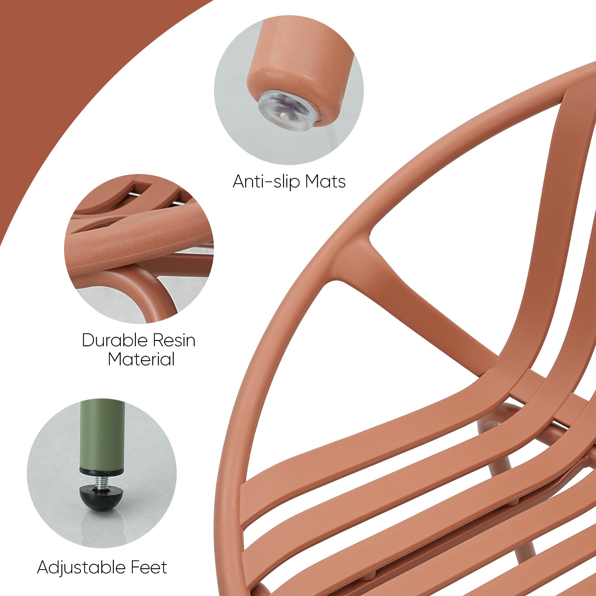 3-Piece Patio Bistro Set with Table and Chairs