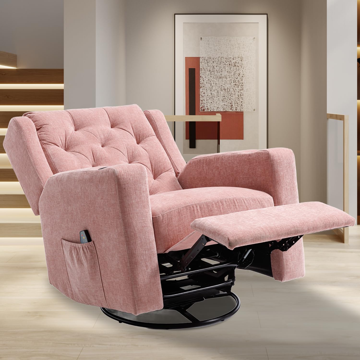 Oversized Swivel Rocker Recliner with Massage
