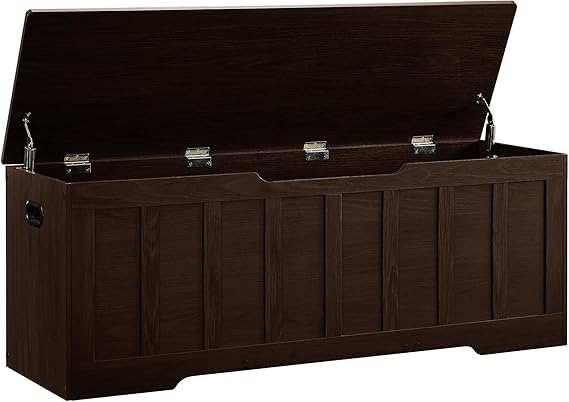 Extra Large Storage Bench with Safety Hinges