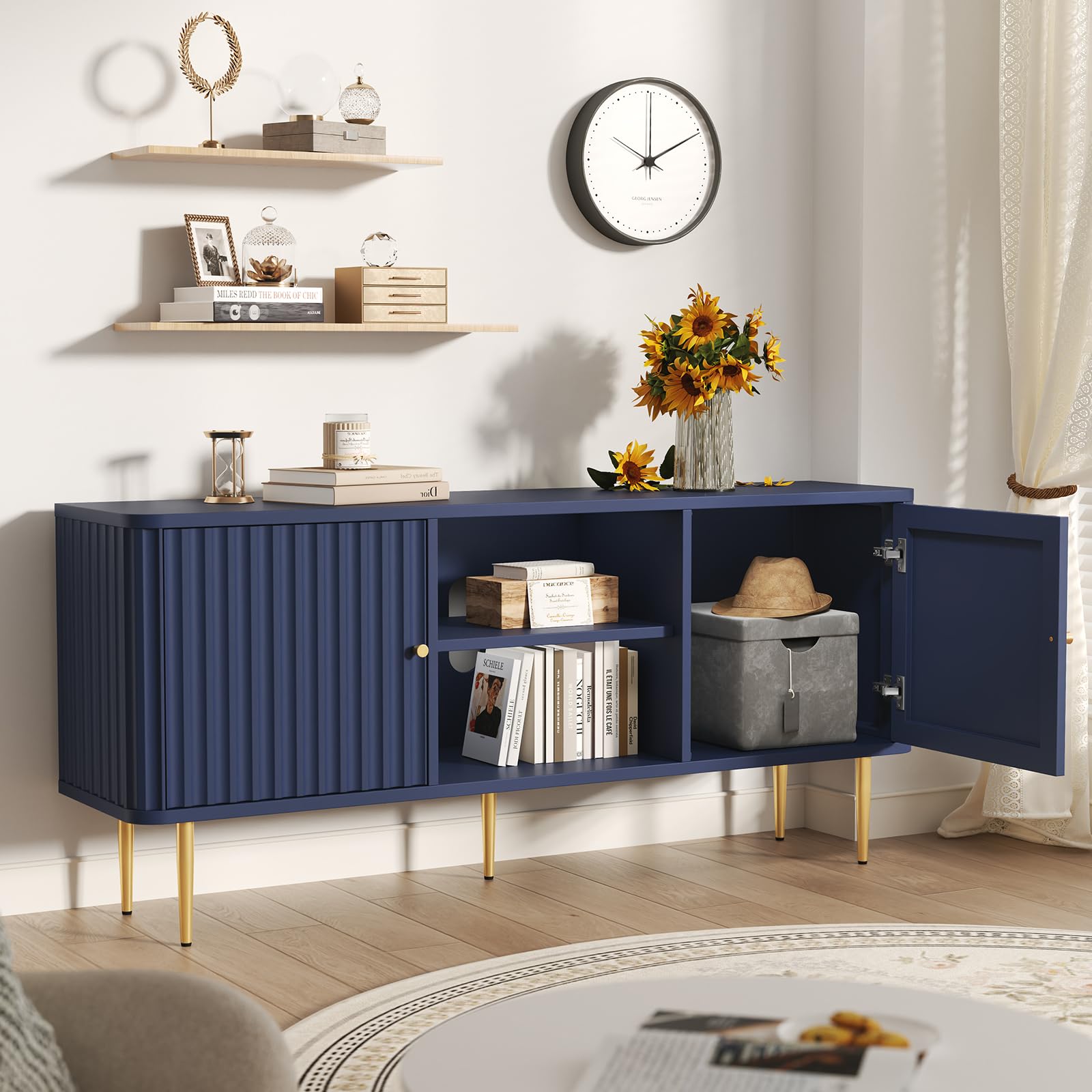 55" Fluted TV Stand with Storage